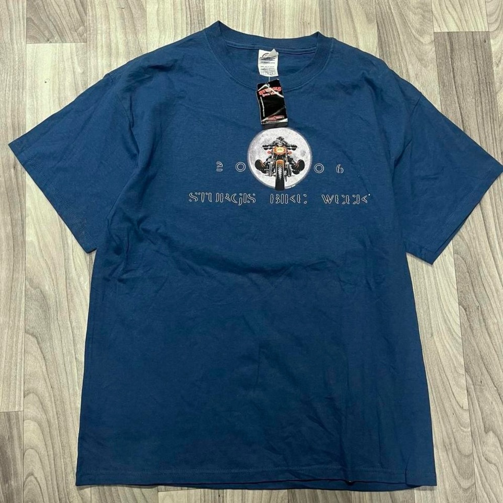 Blue Sturgis Motorcycle Rally 2006 biker t-shirt